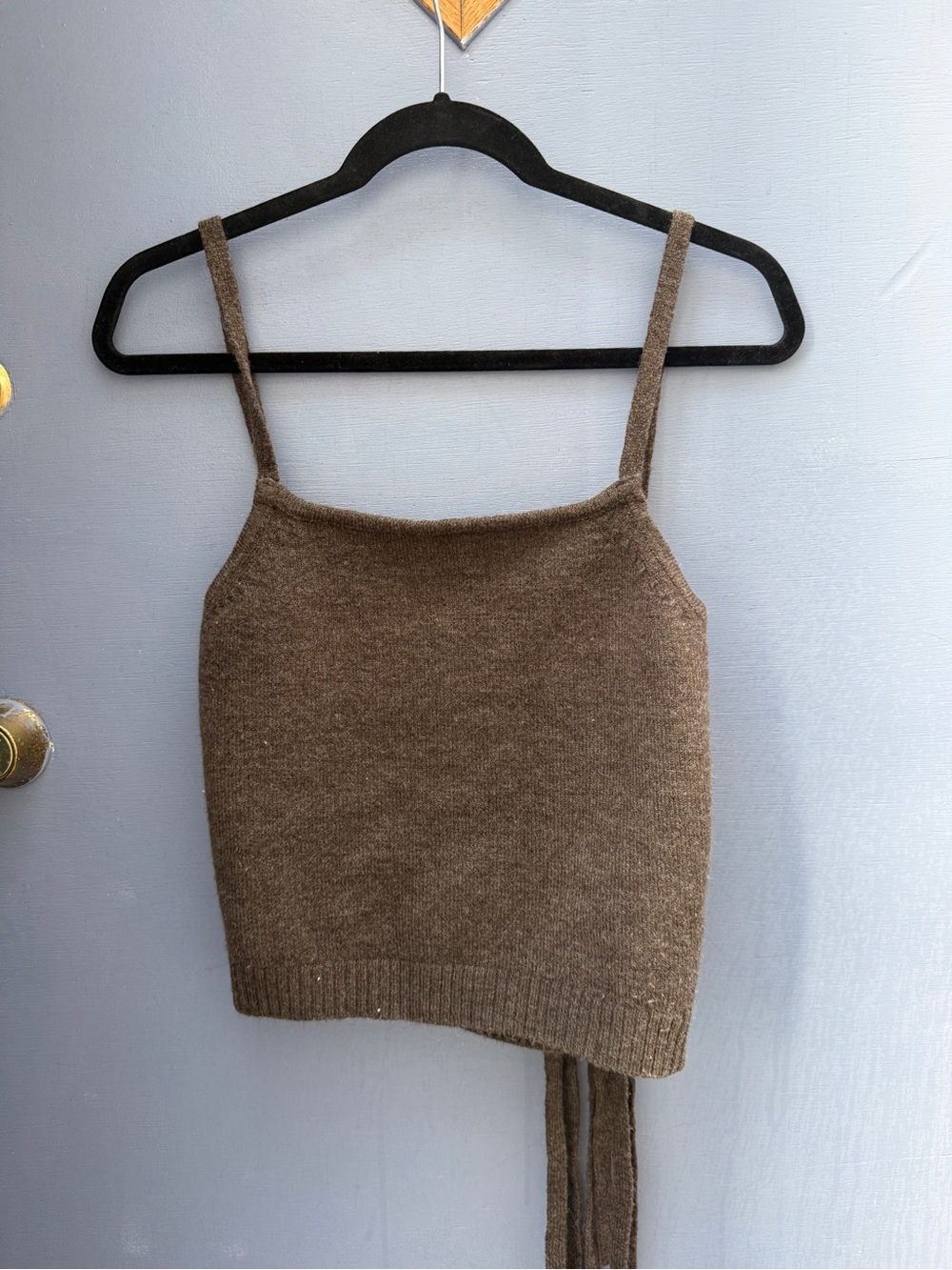 Line and Dot Megan Wrap Sweater Tank Brown - M